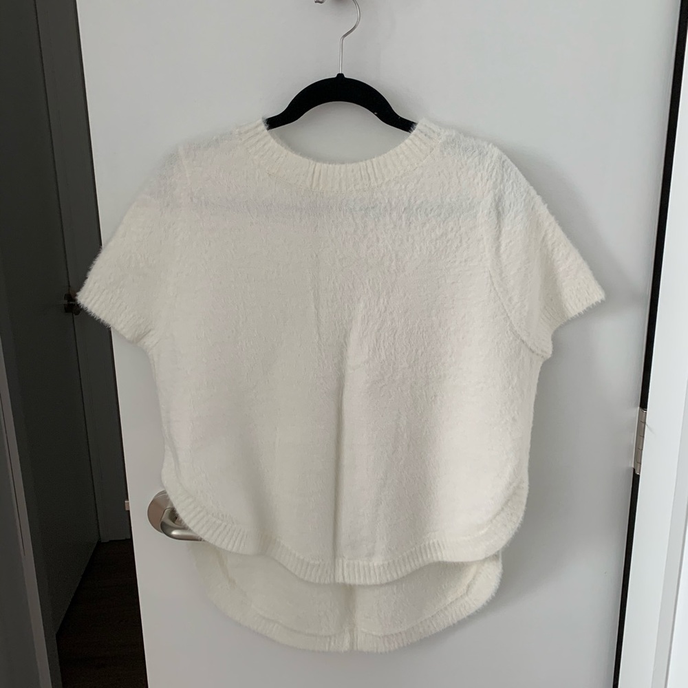 Anthropologie eyelash white sweater, XS